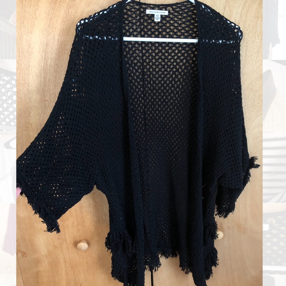 AE open knit black kimono🖤
